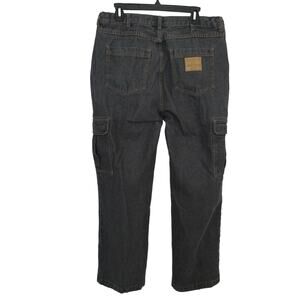 Haband Tailgater Men's Cargo Jeans Dark Wash Size 36M
